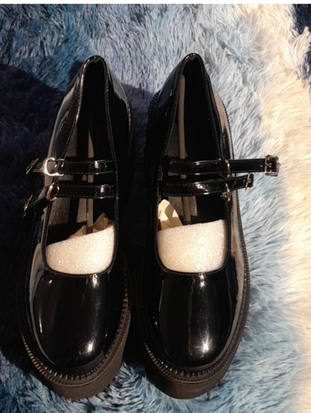 Platform Mary Jane Shoes in Black - Women